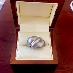 Chunky swirl sterling silver ring